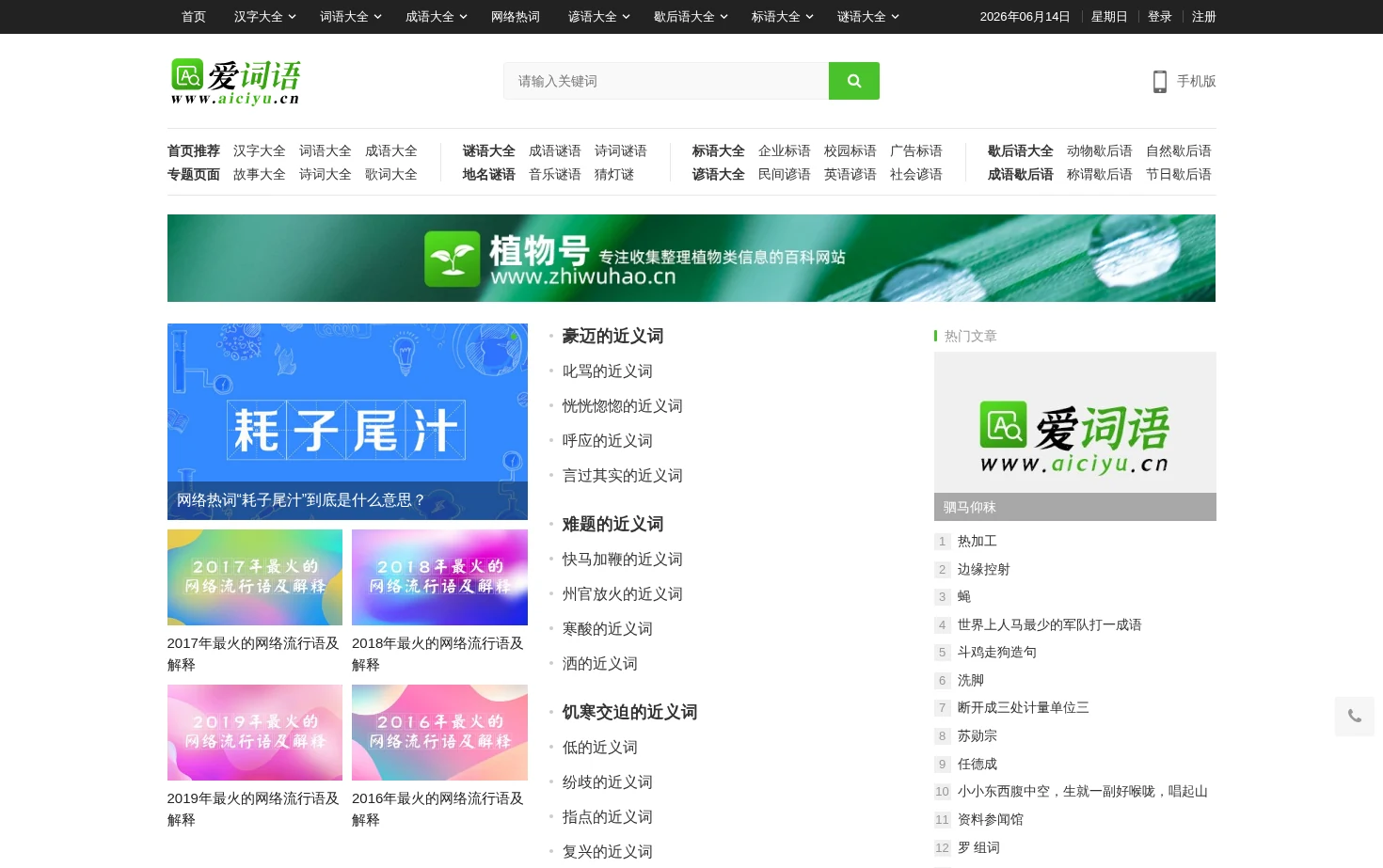爱词语 页面快照
